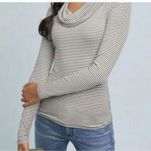 Anthropologie Black and White Striped Top